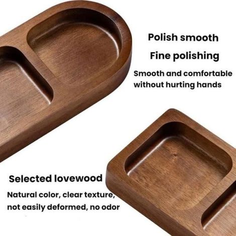 Plat À Tremper - Bois D'Acacia - 2 Grilles - Pour Barbecue Et Hot Pot - 7,5 X 13,8 Cm - 1 Pièce (1/5)