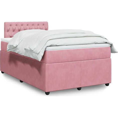 Boxspringbett mit Matratze Rosa 120x200 cm Samt