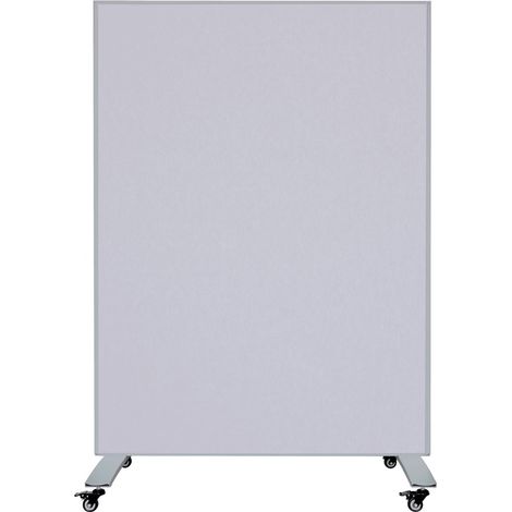 Cloison mobile - Panneau acoustique / tableau blanc - 120x160 cm - Gris clair / Blanc