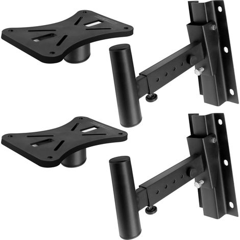 Support Mural d’Enceinte Universel – Paire Réglable Jusqu’à 31,7 cm du Mur, Inclinaison 90°-30°, Rotation, Goupille de Sécurité en Acier Solide – Fixation Murale Hi-FI/Home Cinéma (1/5)