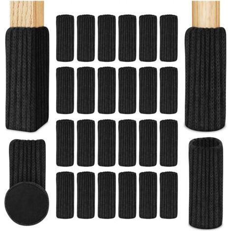 Chair Leg Covers, 24 Felt Chair Leg Covers, Non-Slip Chair Leg Covers, Black (1/5)