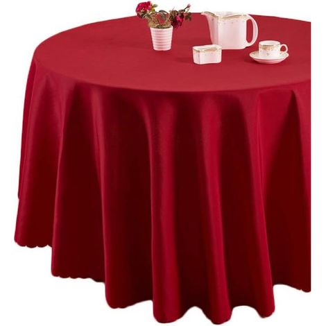 Nappe ronde rouge, nappe de cuisine ronde, 160 cm (1/5)