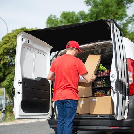 Housse de véranda arrière en tissu Oxford résistant de grande taille imperméable pour Opel Vivaro (2001-2019) Noir ANTAR-X-12171 (1/5)