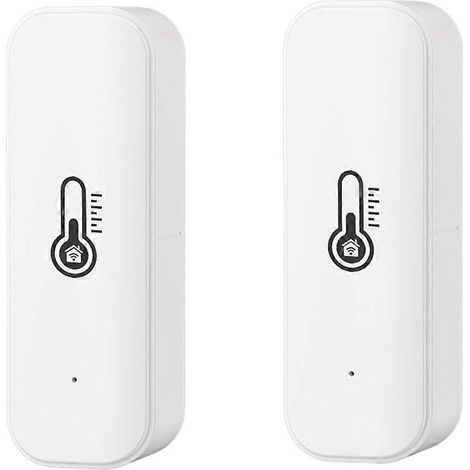 Lot de 2 capteurs intelligents de température et d'humidité Tuya pour l'intérieur, compatibles avec Alexa, Google Home Assistant et Zigbee, et fonctionnant via une application de surveillance. (1/5)