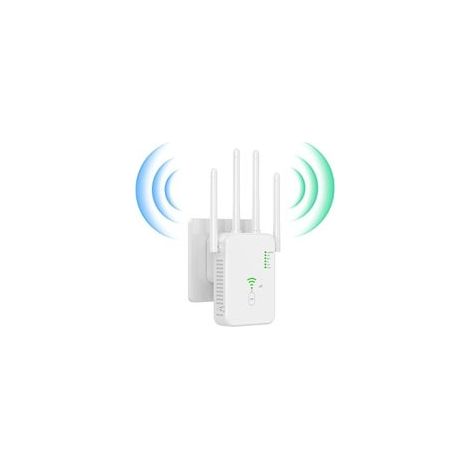 Répéteur WiFi Exterieur, 2026 Nouveau Amplificateur WiFi 1200Mbps, Répéteur WiFi Puissant sans Fil Double Bande 5GHz & 2.4GHz WiFi Extender, Compatible avec Toutes Les Box Internet Ethernet Port (1/5)