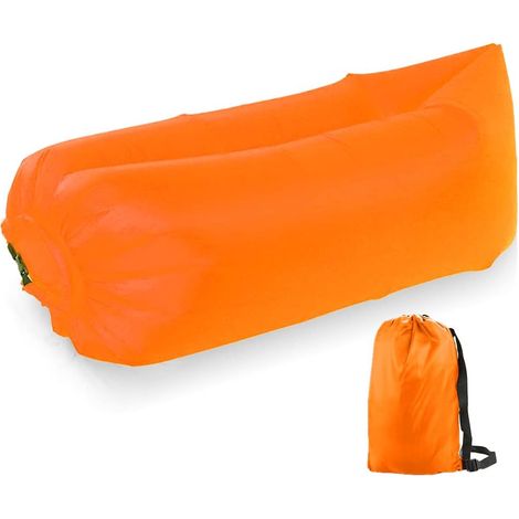 Chaise longue gonflable, canapé gonflable avec sac de transport, chaise longue gonflable imperméable pour jardin, mer, plage, camping, pique-nique, festivals de musique, fauteuil (1/5)