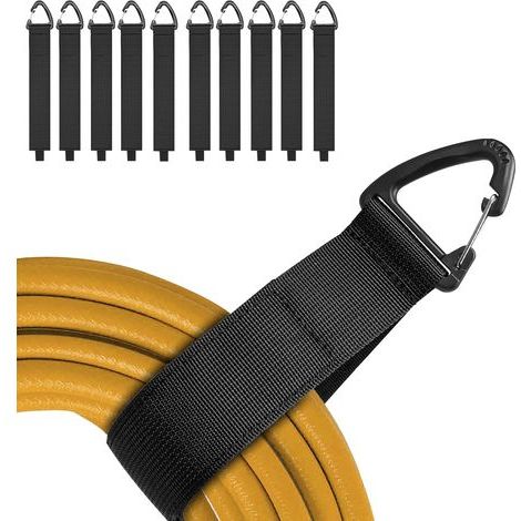 Organizzatore di Cavi per Stoccaggio, Confezione da 6 Cinghie di Fissaggio per Sistemare Cavi, Prolunghe, Tubi e Fili, Strumenti per Garage, Officina e Camper (L) (1/5)
