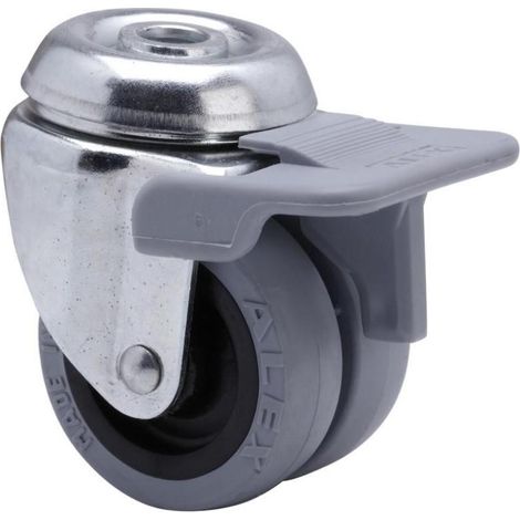 rueda giratora agujero m12 freno 20ifnr50-pgi poliamix-goma gris (doble) liso (1/2)