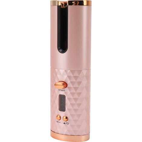 Fer à friser sans fil, automatique à chauffe rapide, rechargeable par USB, portable, avec affichage numérique pour le coiffage (1/5)