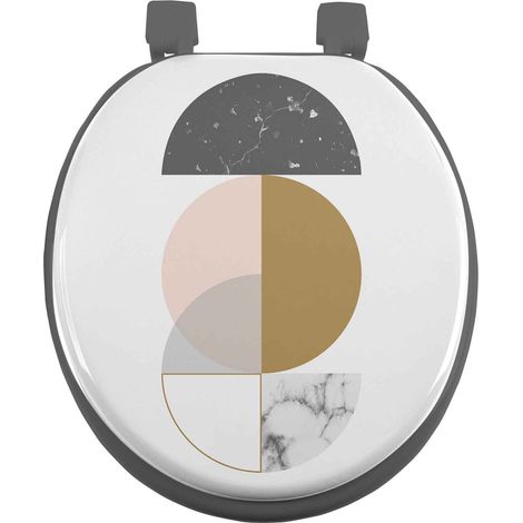 Abattant WC Géométrique Effet Marbre 47 x 37 cm