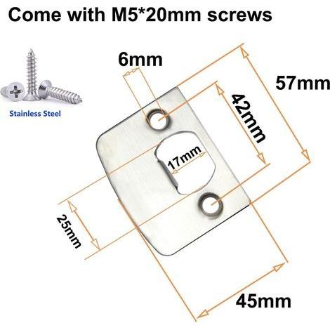 Plaque de gâche en acier inoxydable (lot de 4), plaques de sécurité pour serrure à mortaiser de porte, ASIN B0899RSBSC, B0B24Q159W (1/5)