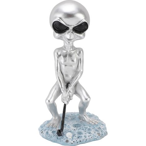 Alien Statue Funny Garden Decoration Resin Alien Figurine with Stable Flat Base for Outdoor Lawn Yard (1/5)