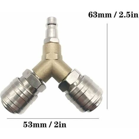 Distributeur d'air Comprimé,Raccord dair Comprimé 1/4 Connecteur d'air Comprimé 3 voies à dégagement rapide,Distributeur d’Air en Y,avec distributeur Y à filetage mâle (1/3)