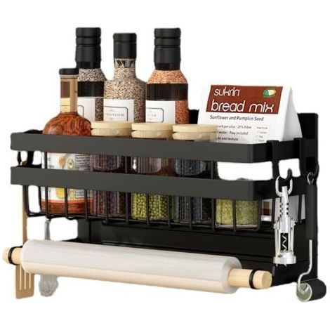 Magnetic Refrigerator Shelf Magnetic Spice Rack Storage Shelf Spice Holder Ideal for Refrigerator (1/5)