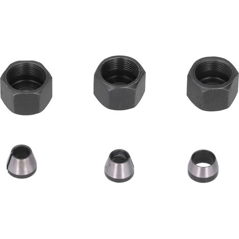 Convertisseur de Fraise, Collet para Router, Adaptateur de Pince de Toupie en Acier au Carbone, 6 mm, 6,35 mm, 8 mm, avec Écrou pour Tondeuse, 6 pièces (1/5)
