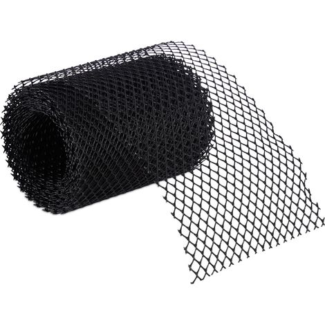 Griglia per grondaia 6 m protezione antifioglie fissaggio rapido stile moderno in PP nero 130003991