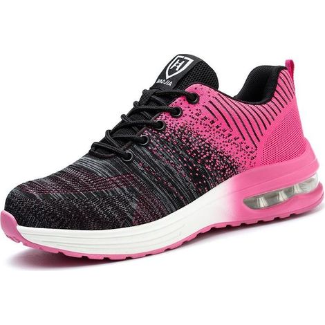 Baskets de SéCurité, Baskets de Travail Avec Embout En Acier, Chaussures de SéCurité LéGèRes Et Confortables, Baskets de Travail Industrielles Avec Coussin D'Air,Couleur:Rose,Taille 38 (1/5)