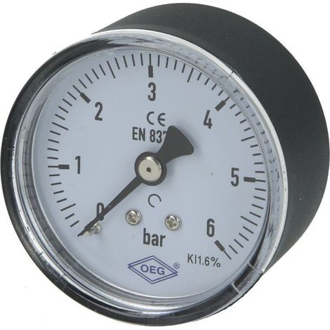 Manomètre R 1/4" axial 0 - 6 bars