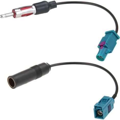 2 Pcs Universel Véhicule Voiture Stéréo FM AM Radio Antenne Câble-Fakra Z Mâle Femelle vers DIN Prise Connecteur Câble pour Voiture Stéréo Audio HD Radio Head Unit CD Media Player Récepteur (1/5)