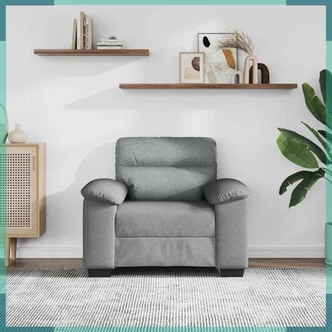 4105287 Fauteuil gris clair 100x81x84 cm tissu (1/5)