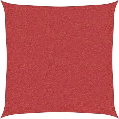 Voile d'ombrage, 160 g/m², rouge, 2,5 x 2,5 m, polyéthylène haute densité (1/5)