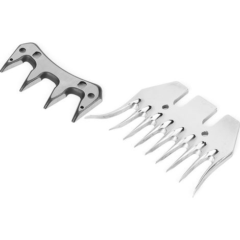 Lame de tondeuse pour mouton en acier inoxydable, lame de rechange courbée 9 dents (+ lame oscillante), coupe haute dureté pour tonte animale (1/5)