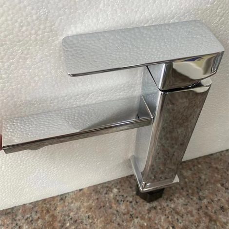 Black 304 Stainless Steel Hot and Cold Water Faucet for Home Bathroom Vanity/Sink - Low-profile 304 Stainless Steel Electroplated