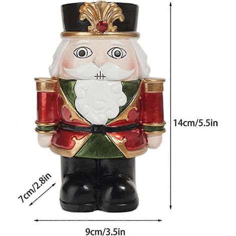 Figurine Casse-Noisette, Ornement Casse-Noisette Roi Soldat, Support de candélabre à pilier - (1/5)