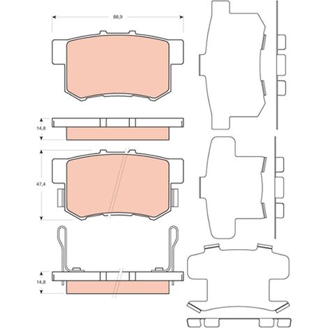 Plaquettes de frein arrière GDB3447 TRW