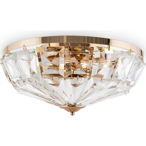 Plafonnier cristal glamour laiton Maytoni Facet 6xE14 (1/4)