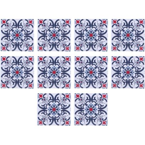 10 pièces ménage étanche cuisine salle de bains décoratif carreaux de céramique autocollants décoration 10x10 cm (1/5)