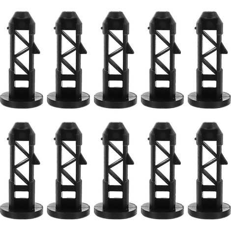 10 boucles de sécurité pour poubelles d'extérieur, couvercles de poubelles, axes de connexion-6.8X3X3CM-Black