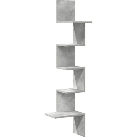 Maison Exclusive - Wand-Eckregal Betongrau 32x32x127,5 cm Holzwer