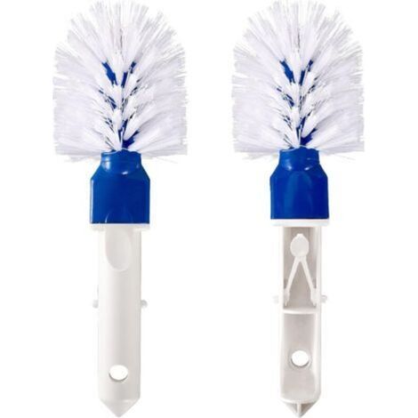 Lot de 2 brosses d'angle pour piscine - Étape de piscine et tête de brosse d'angle pour nettoyage de piscine avec clips faciles pour piscine hors-sol et enterrée, bain à remous, spa, sol de salle de b (1/4)