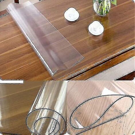 Protège-table PVC transparent sur mesure 160x90 cm – Protection contre taches et rayures – Pour surfaces intérieures (1/3)
