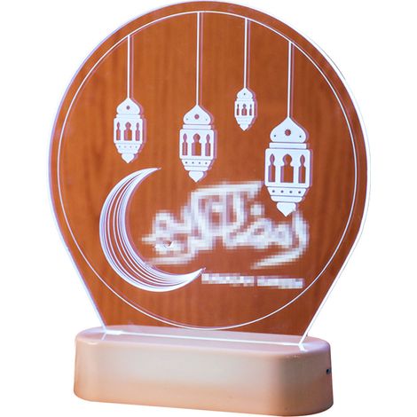 Lampe À Huile De Sésame Décorative Avec Télécommande Colorée, Lumière D'ambiance LED Forme Étoile Et Lune Pour Fête Islamique (1/2)