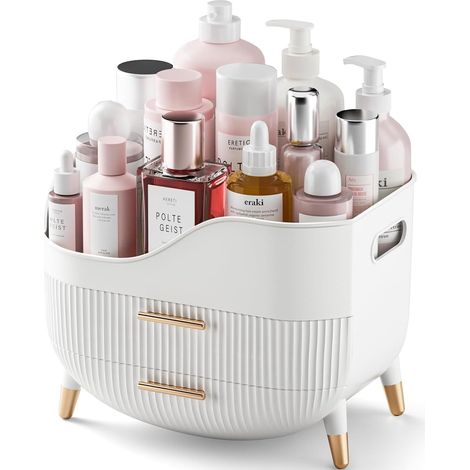 Makeup with Drawers, Storage Care & Cosmetics, Box Handle for Commode/Plan Toilet - Gift Woman (White) (1/5)
