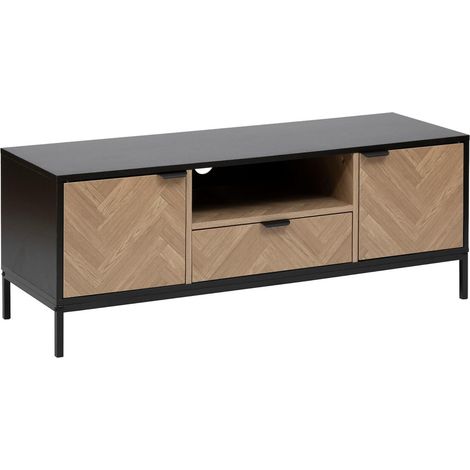 Porta tv chevrons a 3 ante effetto legno e nero 120x40cm - 5five (1/5)