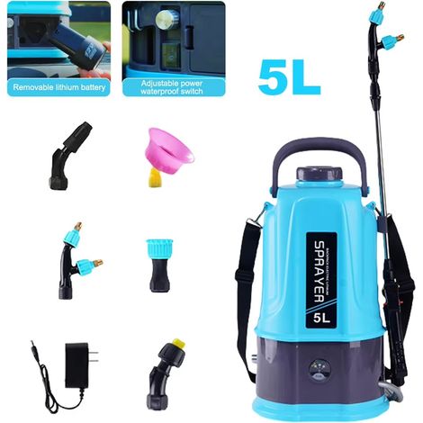 5L Electric Sprayer, Electric Backpack Sprayer with Adjustable Shoulder Strap, Suitable for Terraces, Lawns and Gardens (1/5)