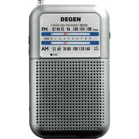 DE-333 Tragbares Mini-Radio, batteriebetriebenes FM/AM-Radio mit Signalanzeige, ausgezeichneter Empfang, kleines Taschenradio zum Spazierengehen und Campen (AAA)
