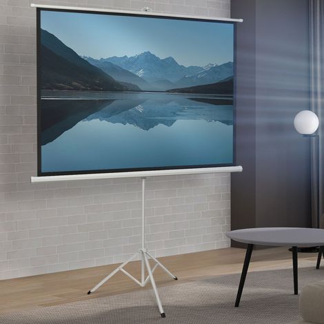 Pantalla de proyección de 84 pulgadas con soporte de trípode ajustable en altura