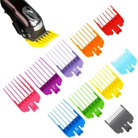 Guide Comb Set, 10 Pieces Colorful Hair Clipper Comb Guide Comb Cutting Guides Replacement Protection Set Compatible with Clippers (1/5)
