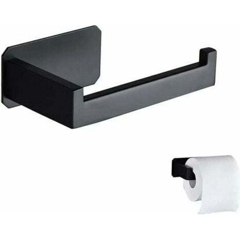 Porte Papier Toilette Inox Original Porte Papier Toilette Mural Sans Perçage Porte Papier Toilette Noir 3M Adhésif Pour Décoration Salle De Bains WC Cuisine Accessoire (1/4)