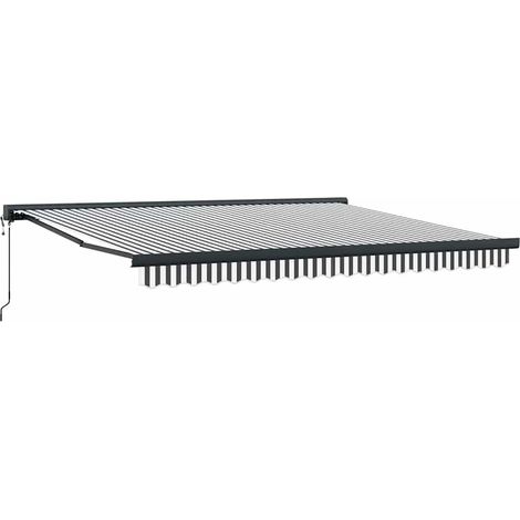 Maison Exclusive - Auvent rétractable anthracite et blanc 4x3 m tissu et aluminium