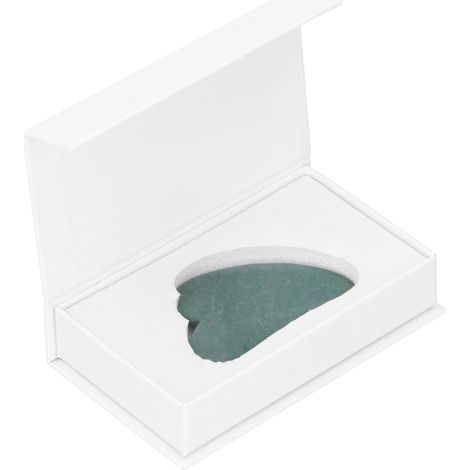 Grattoir de massage en pierre d'aventurine, forme cœur, pour visage épaules jambes abdomen dos, planche de raclage corporelle, outil de soin naturel (1/5)