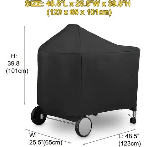 (Noir, 124 x 65 x 101 cm) 1 housse de barbecue, compatible avec la plupart des marques (1/4)