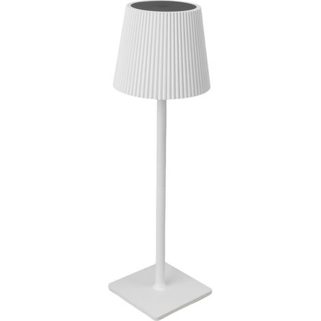 Lampe de table sans fil, abat-jour plissé, lampe LED rechargeable, décoration intérieure pour la lecture, blanche