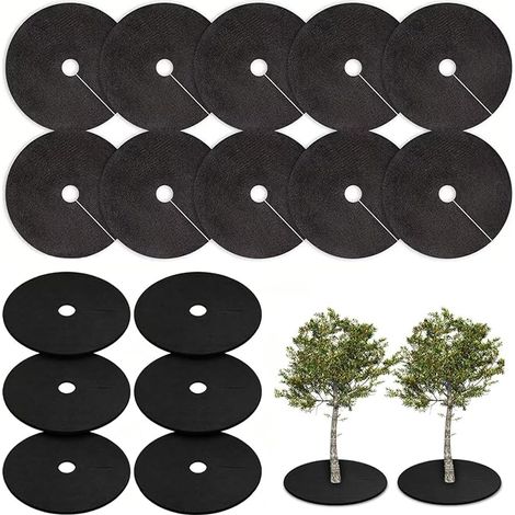 Paillis Pour Désherbage Des Arbres,Tissu Non Tissé Protecteur Pour Arbres,Protection Des Racines,Adapté Aux Jardins,Pelouses Et Serres(Diamètre Extérieur 52 Cm Diamètre Intérieur 6 Cm) (1/5)