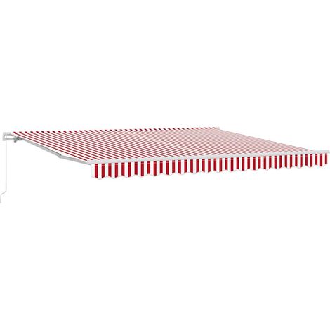Maison Exclusive - Tenda retrattile Rosso e Bianco 400 × 300 cm (1/5)