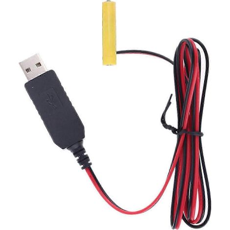 Adaptateur universel compatible avec les piles AAA LR03 1,5 V (peut remplacer une pile AAA 1,5 V) pour les jouets électroniques lumineux à LED, alimenté par USB, 1 mètre. (1/5)